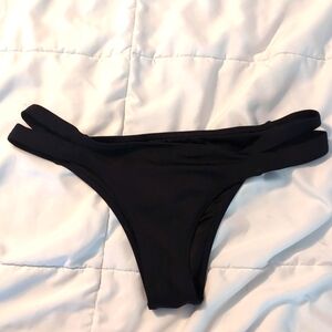 Strappy black bikini bottom